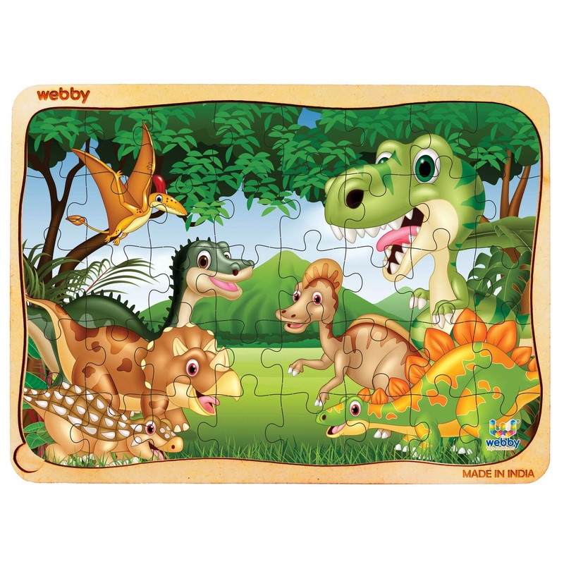 Webby Dinosaur Wooden Floor Puzzle, 40 Pcs