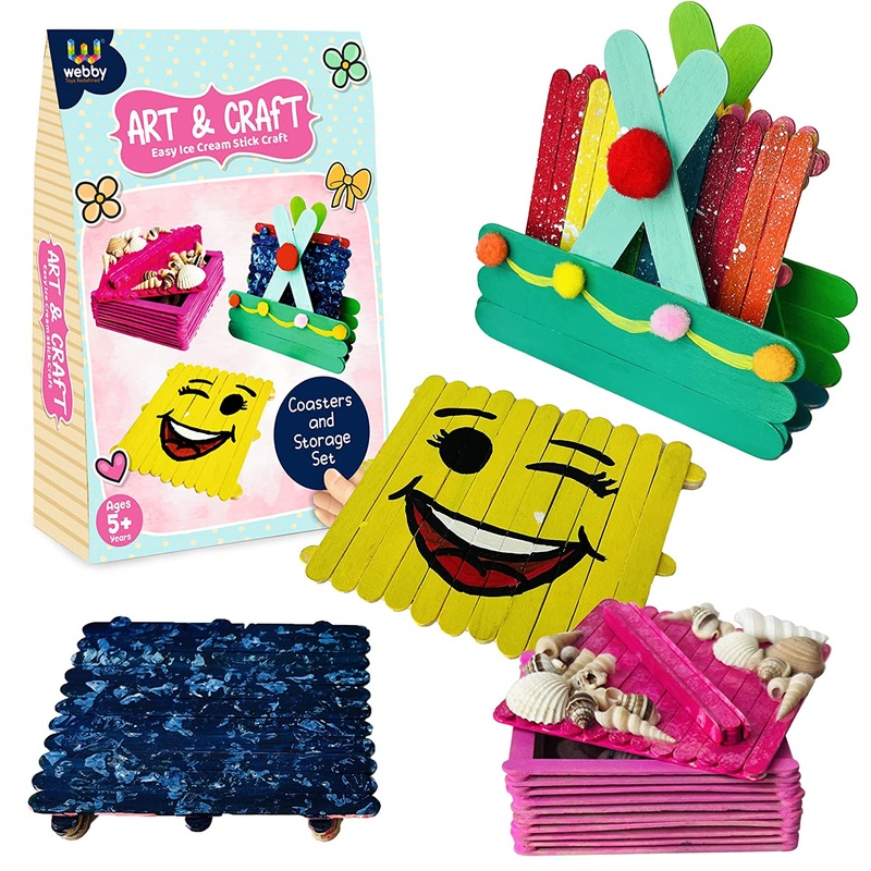 Webby DIY Art and Craft Wooden Coaster & Storage Box