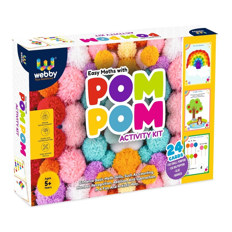 Webby DIY Pom Pom Art and Crafts Kit for Kids