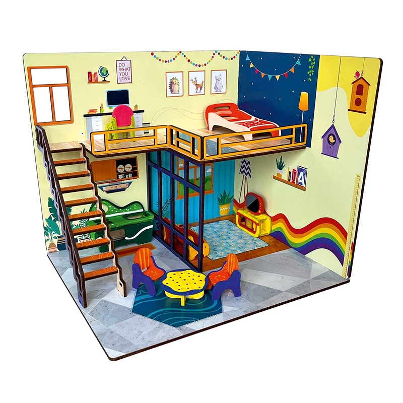 Webby DIY Tin Town Wooden Doll House
