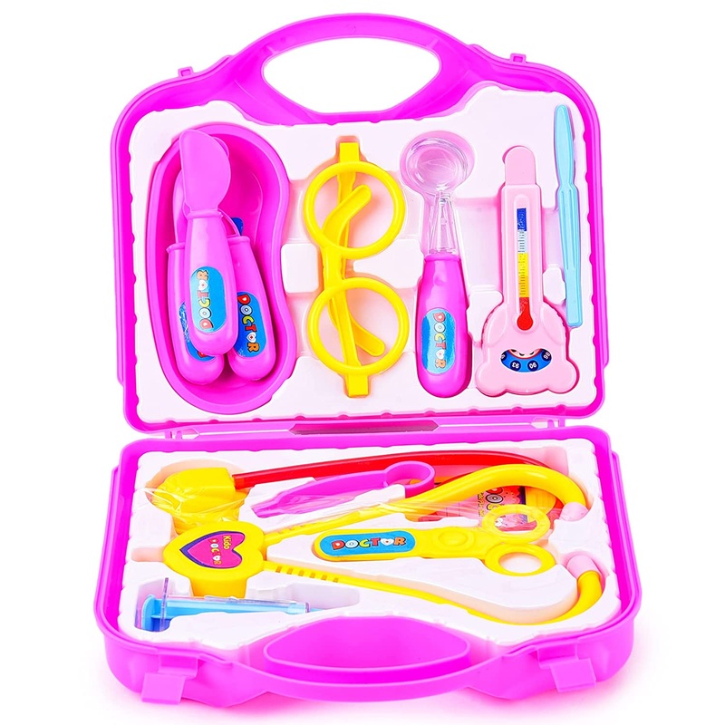 Webby Doctor Play Set with Foldable Suitcase, Compact Medical Accessories Pretend Play
