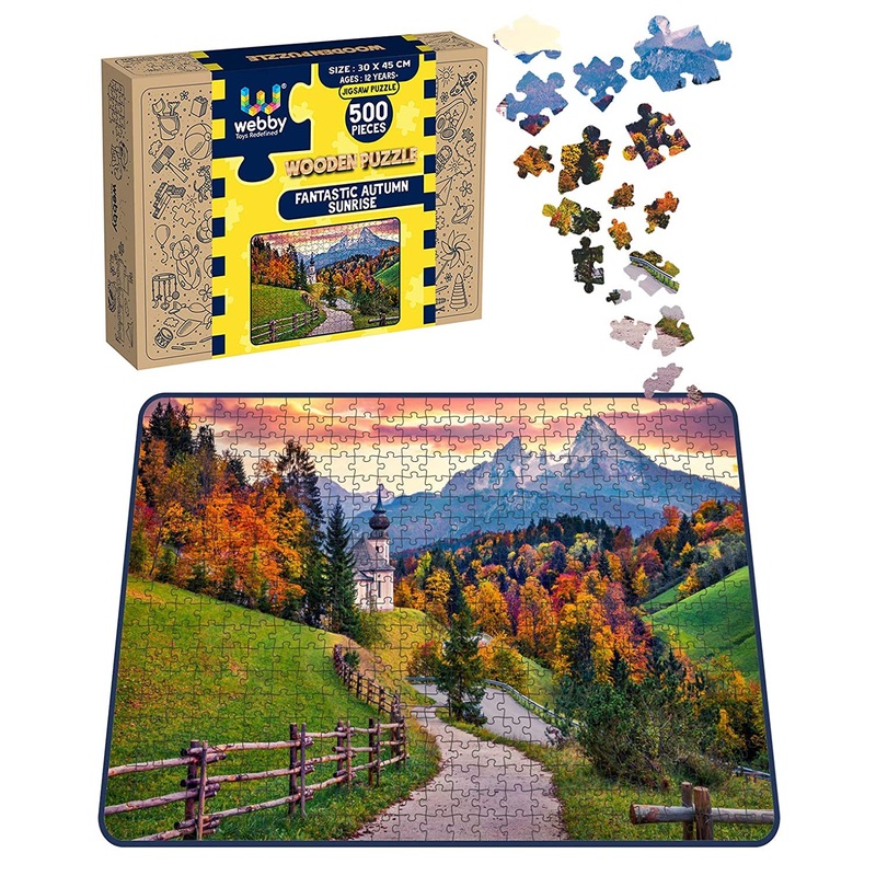 Webby Fantastic Autumn Sunrise Wooden Jigsaw Puzzle, 500 pieces