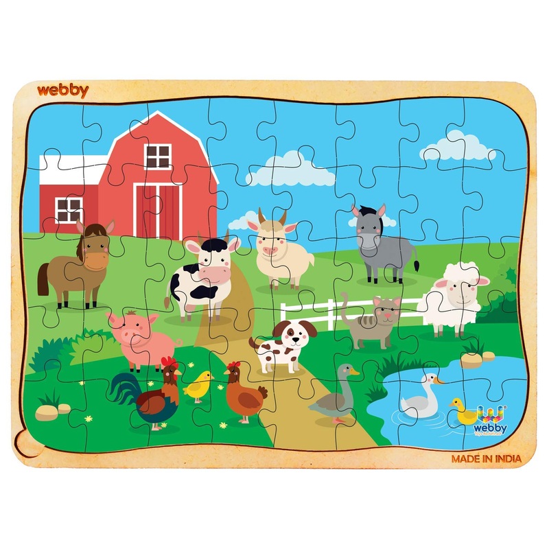 Webby Farm House Wooden Floor Puzzle, 40 Pcs