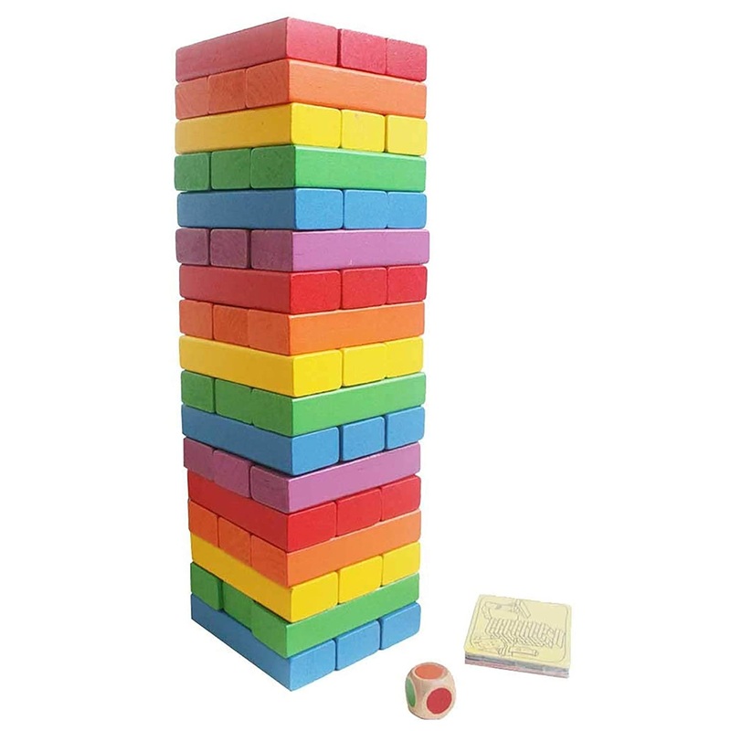 Webby for Adult's Wooden Colorful Building Blocks Educational Game Toy - 48 Pieces