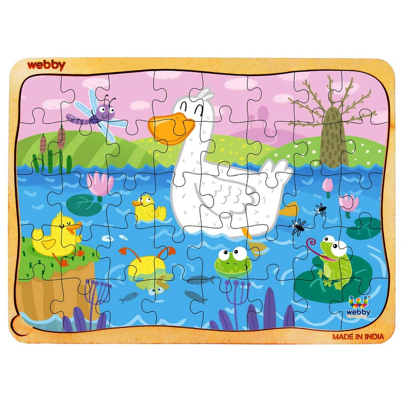Webby Funny Duck Wooden Floor Puzzle, 40 Pcs