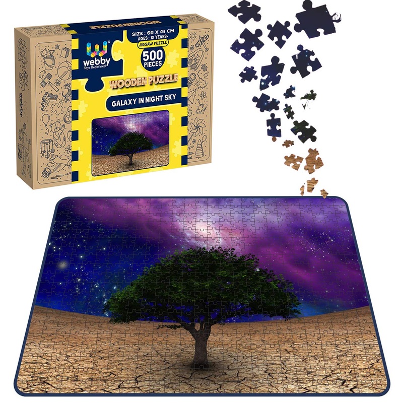 Webby Galaxy in Night Sky Wooden Jigsaw Puzzle, 500 pieces