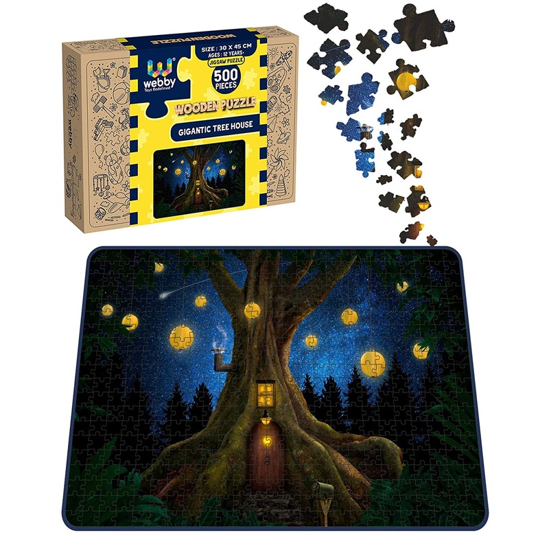 Webby Gigantic Tree House Wooden Jigsaw Puzzle, 500 pieces