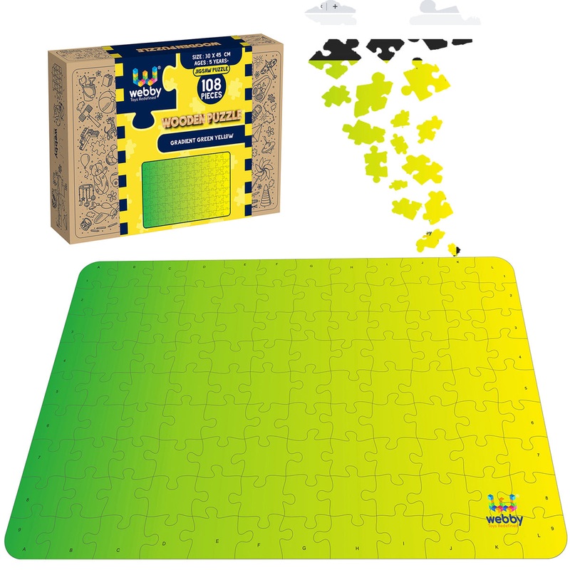 Webby Gradient Green-Yellow Wooden Jigsaw Puzzle, 108 Pieces