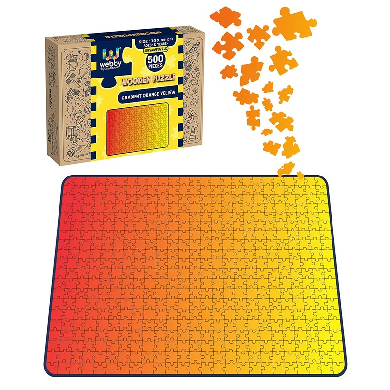 Webby Gradient Orange-Yellow Wooden Jigsaw Puzzle, 500 pieces
