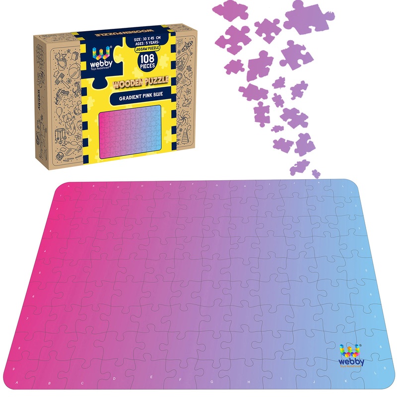 Webby Gradient Pink-Blue Wooden Jigsaw Puzzle, 108 Pieces