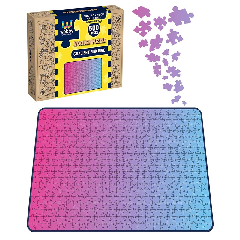 Webby Gradient Pink-Blue Wooden Jigsaw Puzzle, 500 pieces
