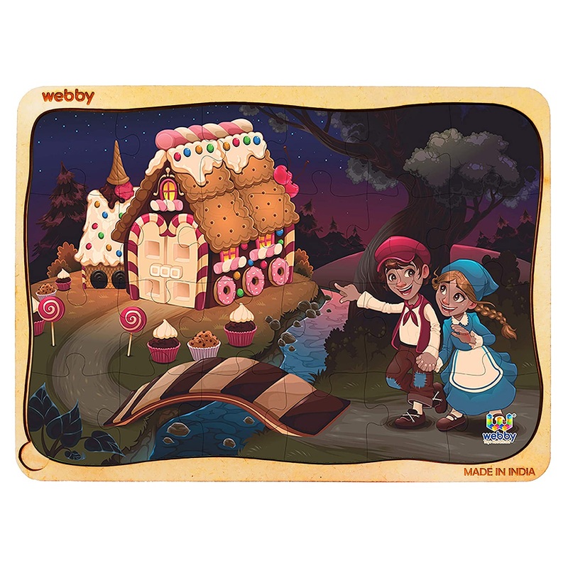 Webby Hensel & Gretel Wooden Jigsaw Puzzle, 24pcs, Multicolor