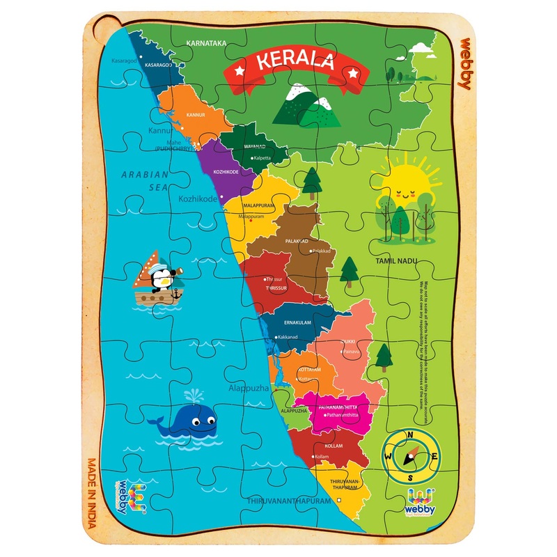 Webby Kerala Wooden Floor Puzzle, 40 Pcs