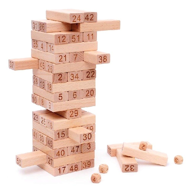 Webby Kid's and for Adult s Wooden Building Blocks Educational Game