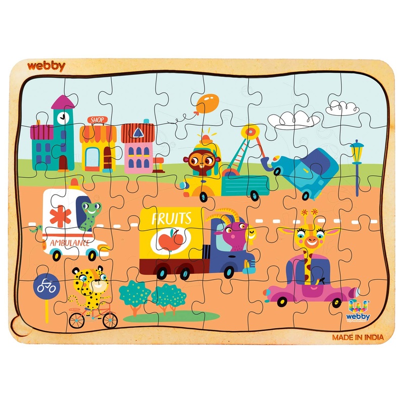 Webby Kiddy City Wooden Floor Puzzle, 40 Pcs