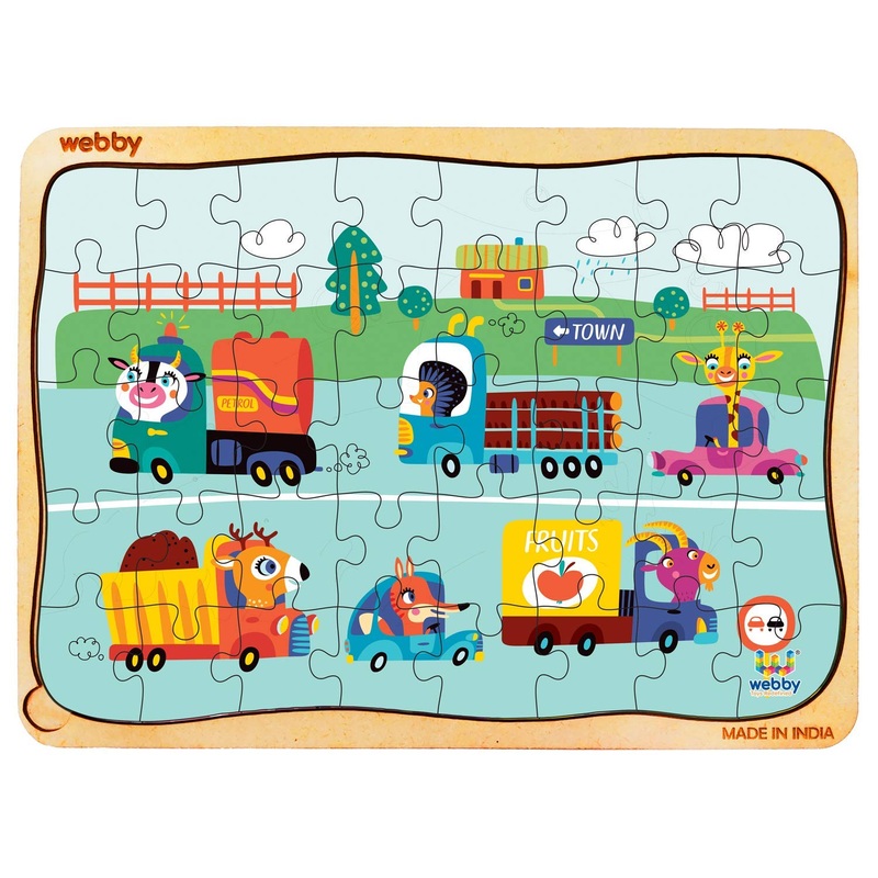 Webby Kiddy Highway Wooden Floor Puzzle, 40 Pcs