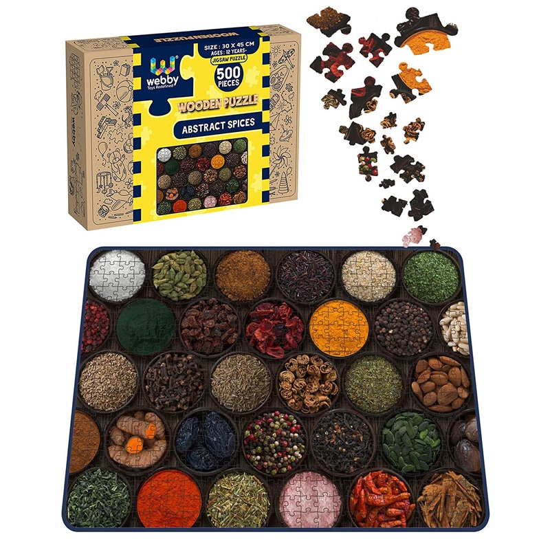Webby Abstract Spices Wooden Jigsaw Puzzle, 500 pieces