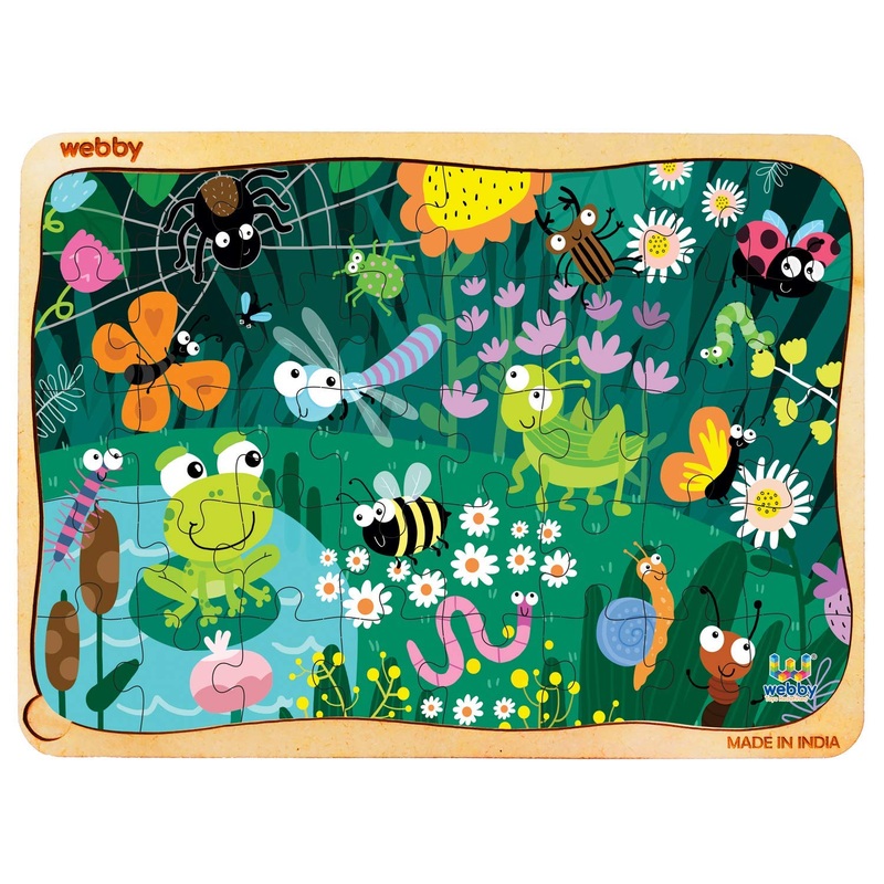 Webby Amazing Bugs Wooden Jigsaw Puzzle, 40Pcs