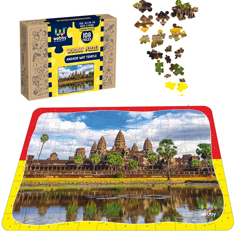 Webby Angkor Wat Temple Wooden Jigsaw Puzzle, 108 Pieces