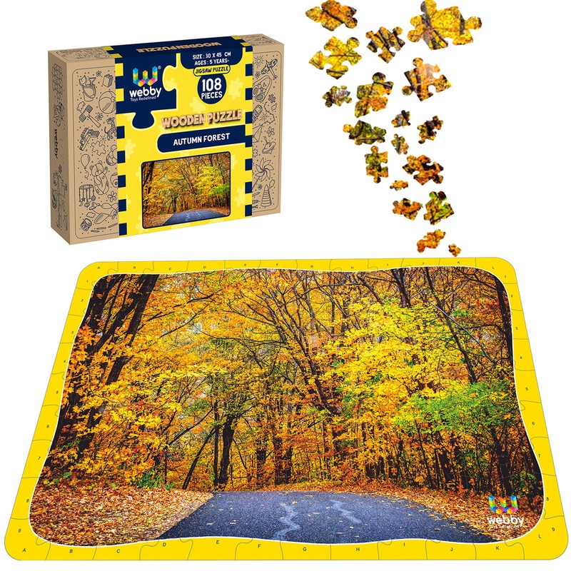 Webby Autumn Forest Wooden Jigsaw Puzzle, 108 Pieces