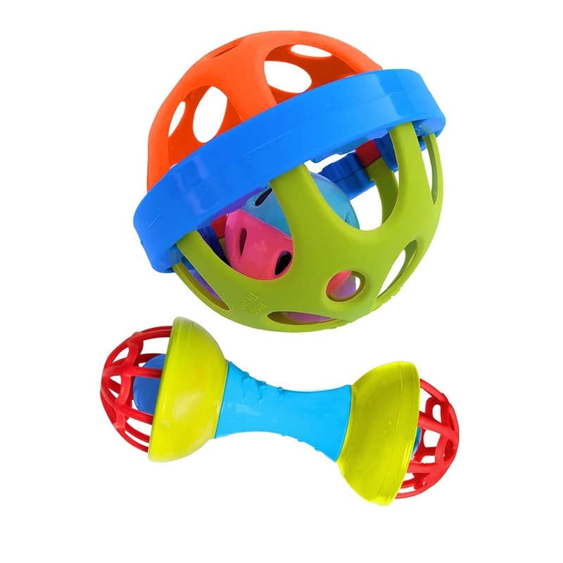 Webby Baby Rattle Ball and Dumbbell Set Toy for Kids
