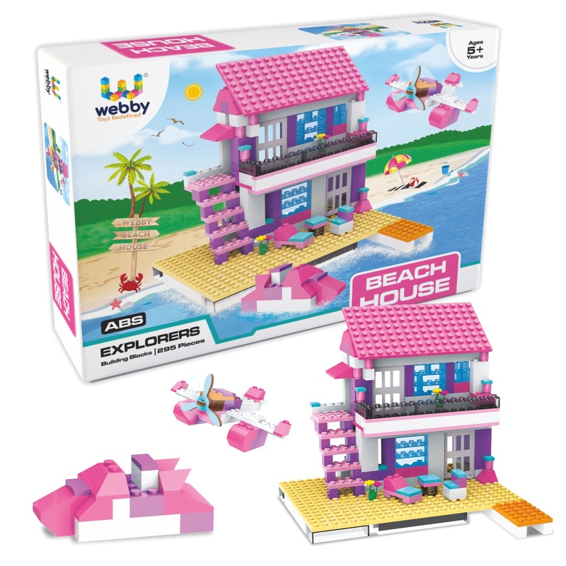 Webby Beach House ABS Building Blocks Kit (295 Pcs)