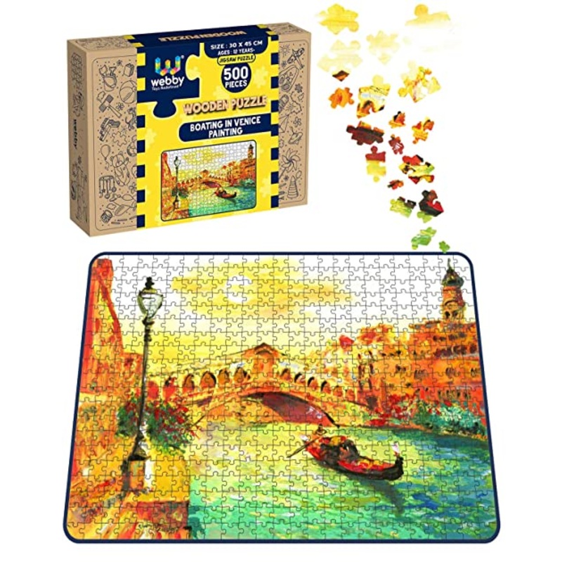 Webby Boating in Venice Painting Wooden Jigsaw Puzzle, 500 pieces
