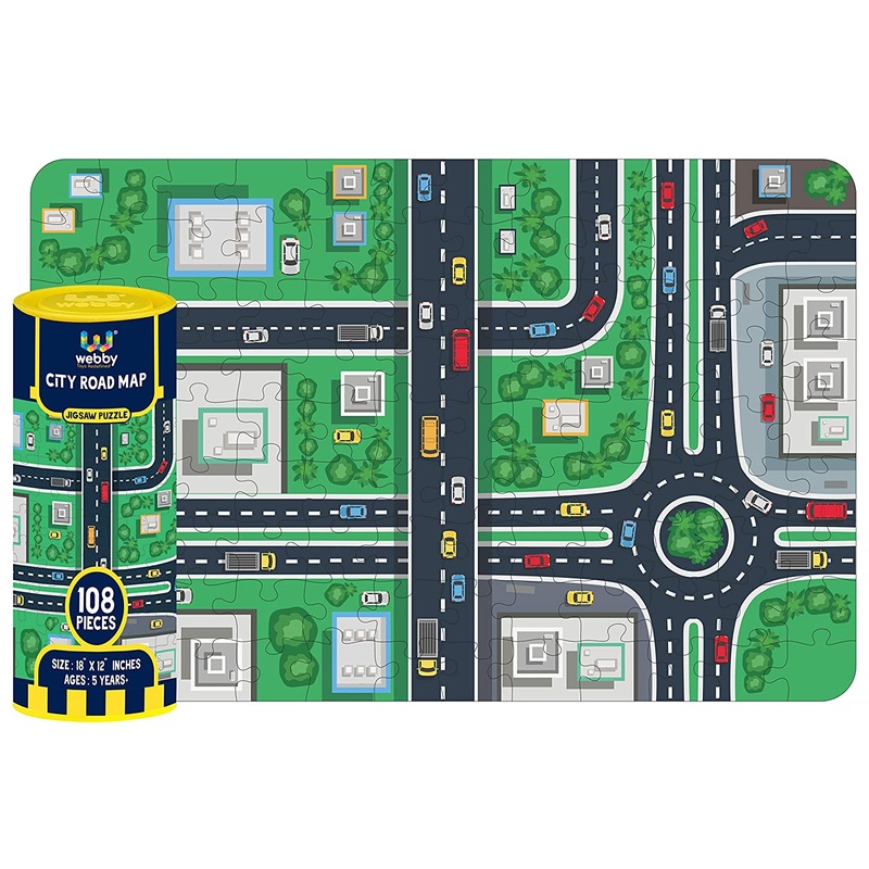 Webby City Road Map Jigsaw Puzzle, 108 Pieces