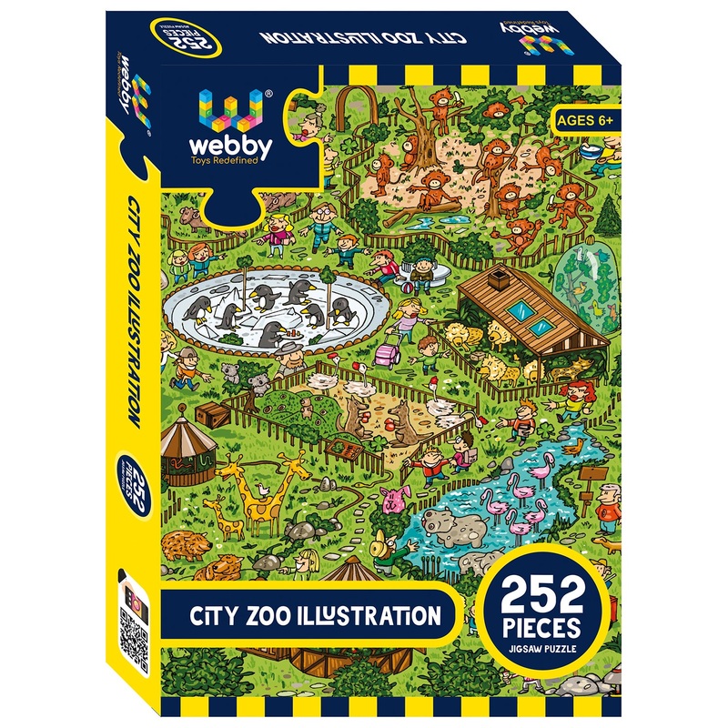 Webby City Zoo Illustration Jigsaw Puzzle, 252 pieces