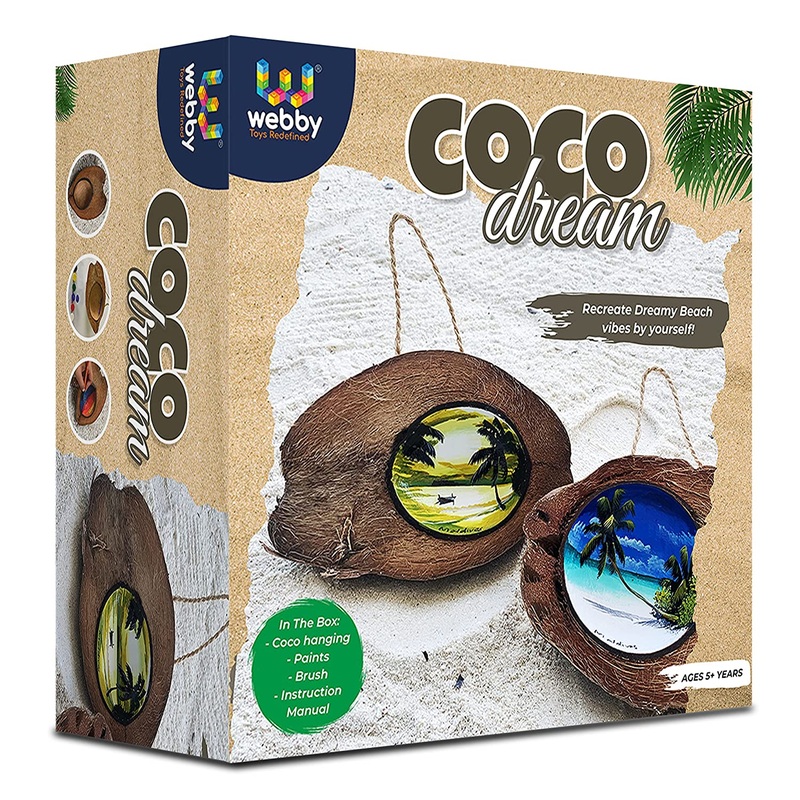 Webby Coco Dream Coconut Shell Painting Kit | Art & Craft Kit