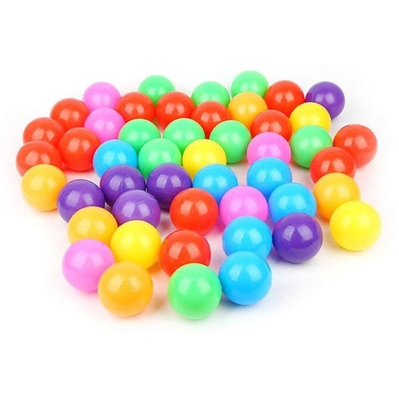 Webby Colourful Large Big Size Plastic Pool Fun Ball for Kids 7Cm Balls (Pack of 36) - Multicolor
