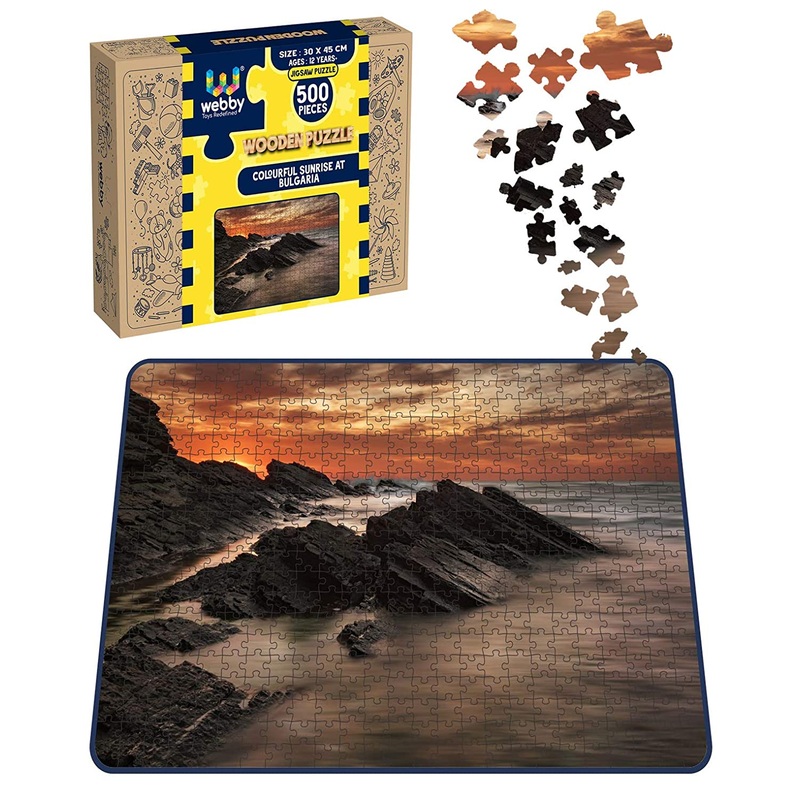 Webby Colourful Sunrise at Bulgaria Wooden Jigsaw Puzzle, 500 pieces