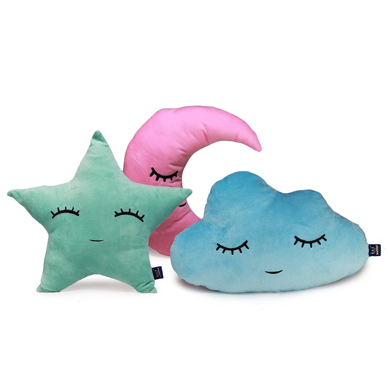 Webby Combo of Cute Star, Cloud and Moon Plush Pillows Stuffed Toy 40 cm,