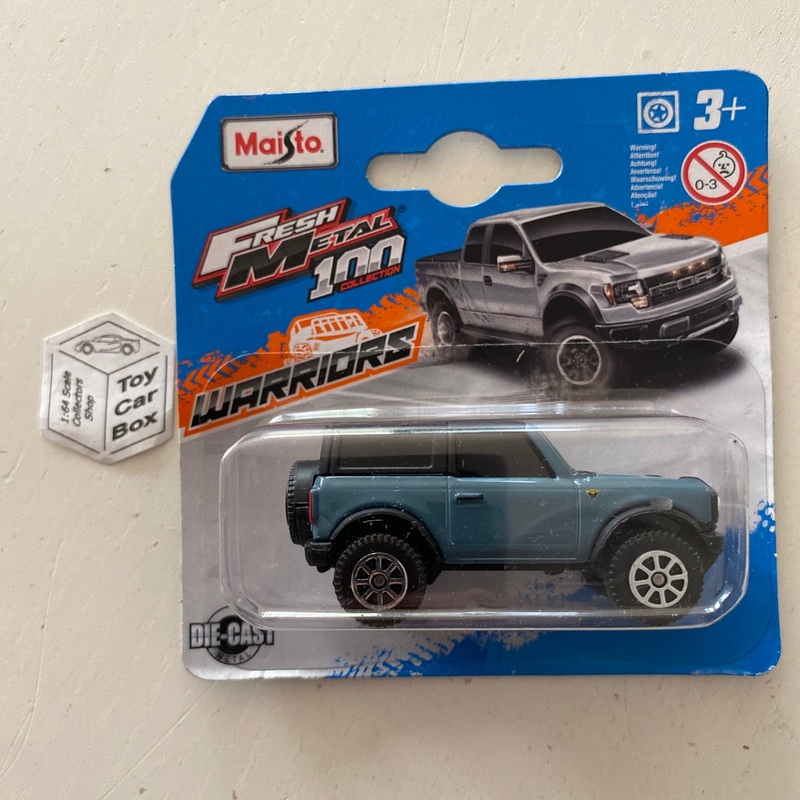 MAISTO Fresh Metal - 2021 Ford Bronco (Blue - 1/64 Scale) C80g