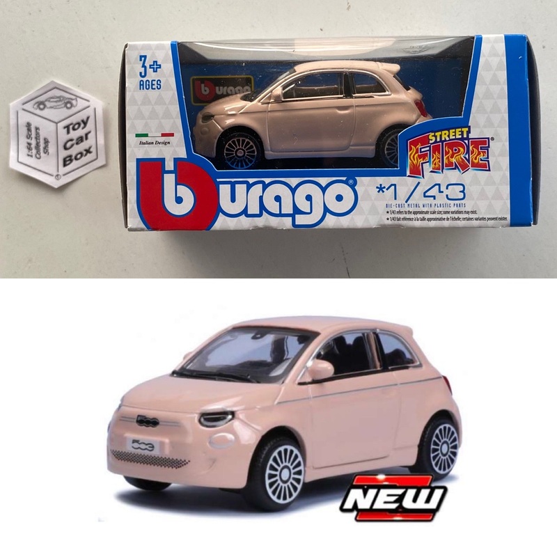 BBURAGO 1/43 - 2021 Fiat 500e Hatch (Pink - Street Fire - Boxed) E28g
