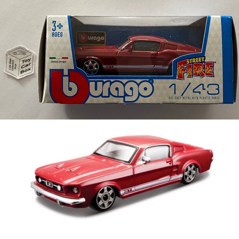 BBURAGO 1/43 - 1967 Ford Mustang GT (Res- Street Fire - Box Not Perfect) E28g
