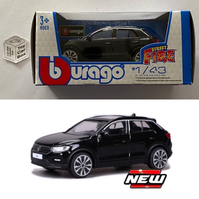 BBURAGO 1/43 - 2021 Volkswagen VW T-Roc (Black - Street Fire) E28g