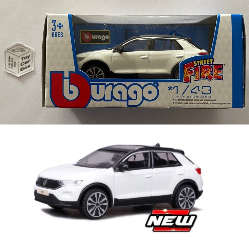 BBURAGO 1/43 - 2021 Volkswagen VW T-Roc (White - Street Fire) E28g