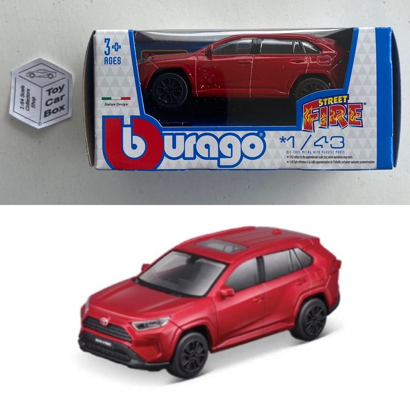 BBURAGO 1/43 - 2022 Toyota RAV4 (Red - Street Fire - Boxed) E28g
