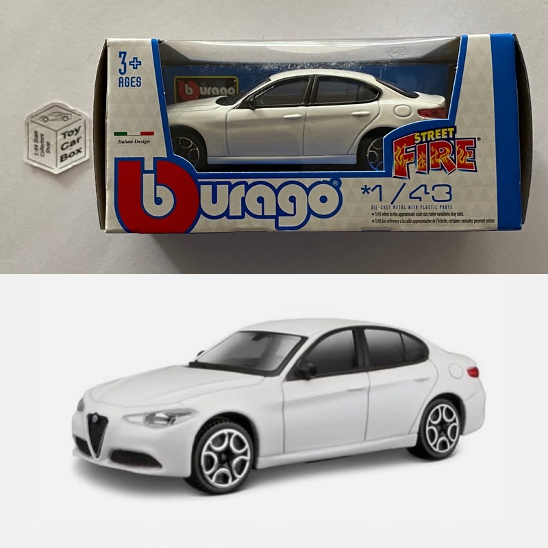 BBURAGO 1/43 - Alfa Romeo Giulia (White - Street Fire - Box Not Perfect) E28g