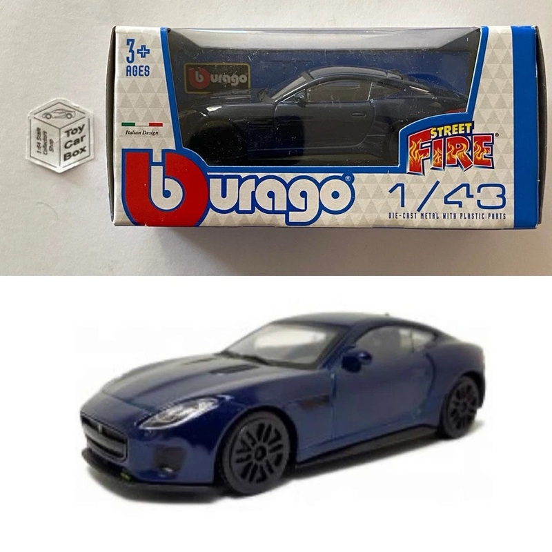BBURAGO 1/43 - Jaguar F-Type (Blue - Street Fire - Boxed) E04g