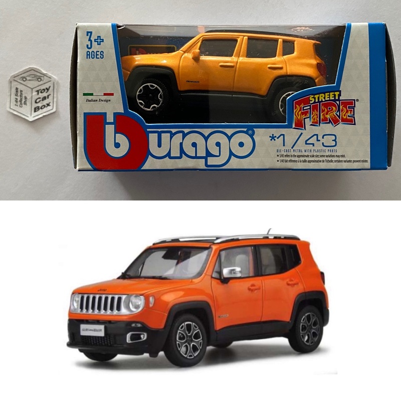 BBURAGO 1/43 - Jeep Renegade (Orange - Street Fire) E28g