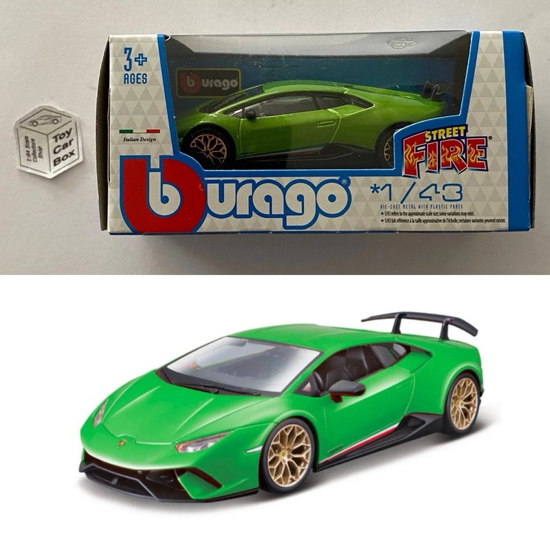 BBURAGO 1/43 - Lamborghini Huracan Performante (Green - Street Fire) E04g