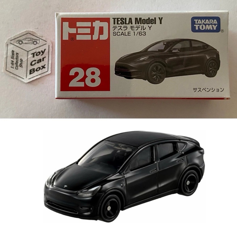 TOMICA Regular #28 - Tesla Model Y (Black - 1:63 Scale - Boxed) E75g