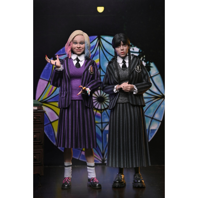 Wednesday - Wednesday Addams (Nevermore Uniform) and Enid 8" Clothed Action Figure 2-Pack (PRE-ORDER)