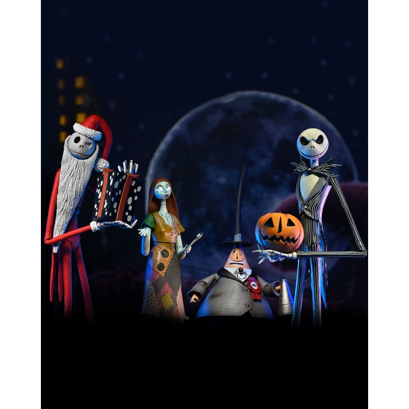 Disney Tim Burtons The Nightmare Before Christmas - Bundle of 4 Ultimate 7 Scale Action Figures (Jack, Sally, Mayor, & Santa Jack)