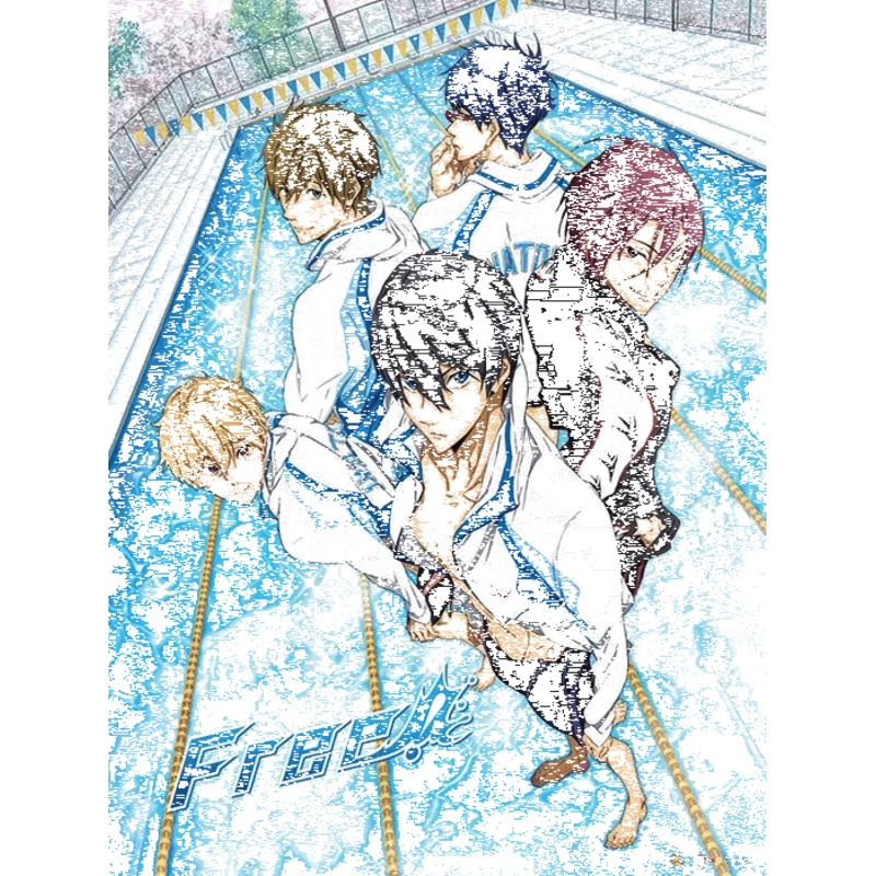 YA3D0003 Free! Iwatobi Swim Club 3D Lenticular Wall Art Poster