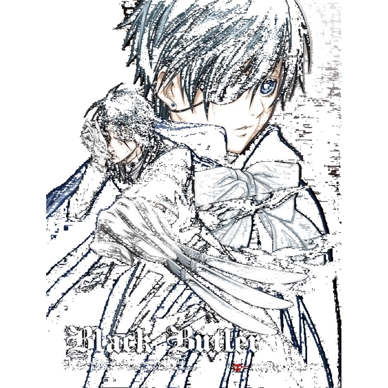 YA3D0028 Black Butler 3D Lenticular Wall Art Poster Framed