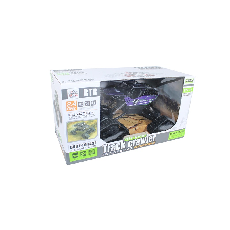 Sulong Toys 1:12 Scale 4wd Snowmobile Track Crawler - Purple