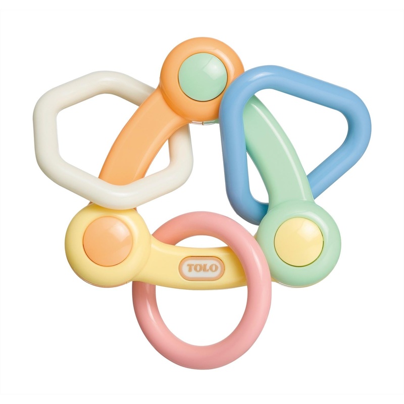 TOLO Triangle Rattle Toys - Pastel boy toys, girl toys, birthday gift,, fun, for kids.